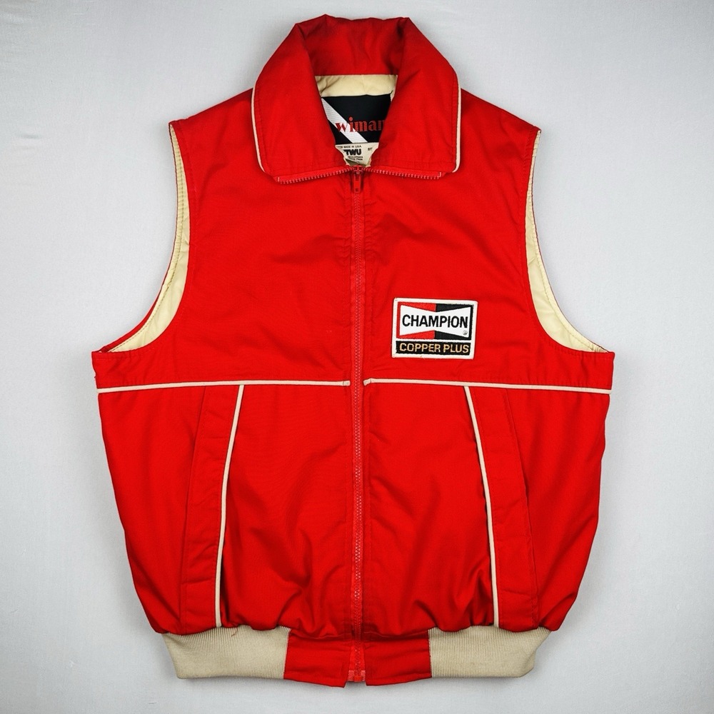 Vintage Champion Copper Plus Insulated Vest USA Made Wiman Racing Large